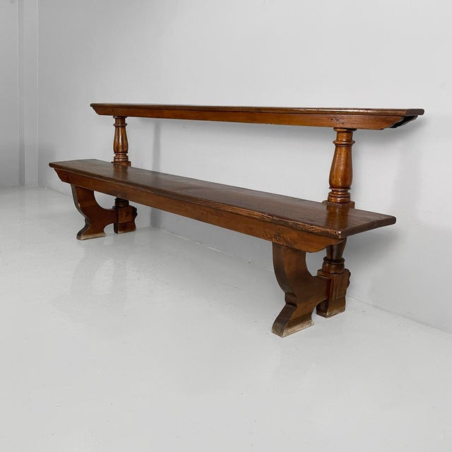 Antique Italian Wooden Bench, 1800s For Sale - Image 4 of 16