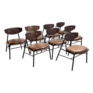 District Eight Kink Leather Dining Chairs, Set of Eight For Sale