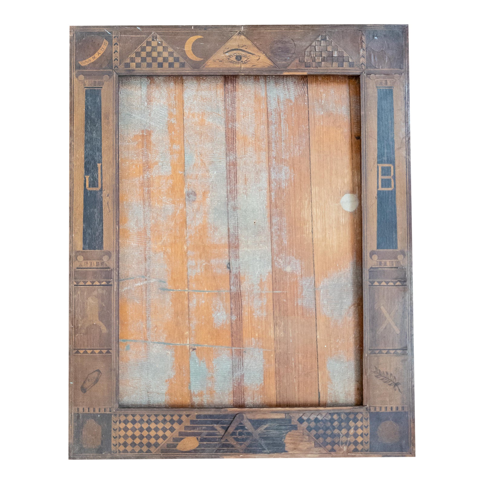 Early 20th Century American Folk Art Masonic Picture Frame | Chairish