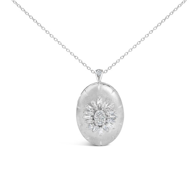 A luminous keepsake that feels like first light on your skin, this softly “puffed” oval medallion is sculpted in bright...