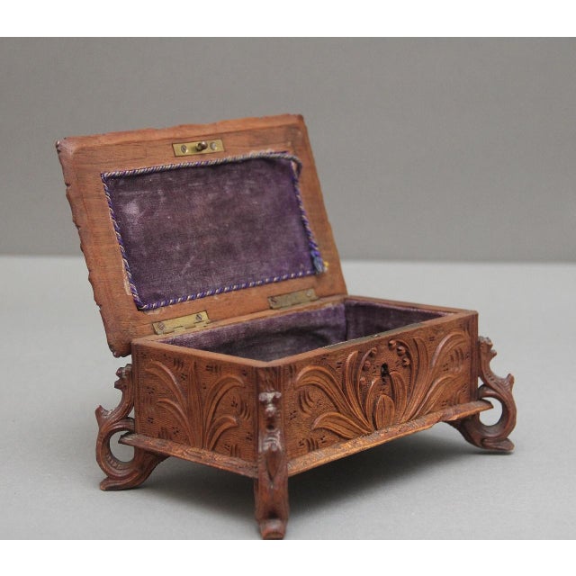 Antique Black Forest Walnut Casket, 1880 For Sale - Image 6 of 10