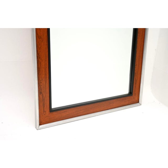 1960s Large Vintage Danish Wall Mirror, 1960s For Sale - Image 5 of 8