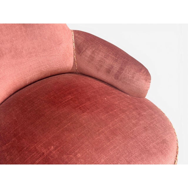 Wood Swedish Modern, Traditional Slipper Chairs, Pink Velvet, Wood, Sweden, 1950s For Sale - Image 7 of 15