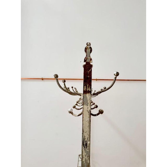 Metal Victorian Wrought Iron Painted Coat Stand For Sale - Image 7 of 8