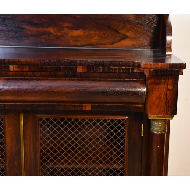 1870s Antique French Empire Revival Rosewood Bookcase / Cabinet For Sale - Image 4 of 17