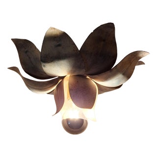 Vintage Florentine Ceiling Lamp in Hand-Painted Metal, 1980s For Sale