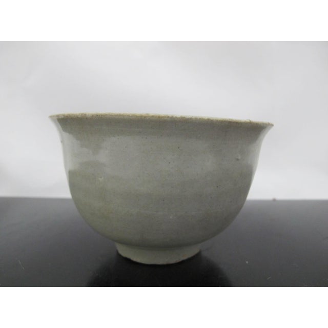 Chinese Longquan Celadon Pottery Footed Tea Bowl For Sale - Image 4 of 10