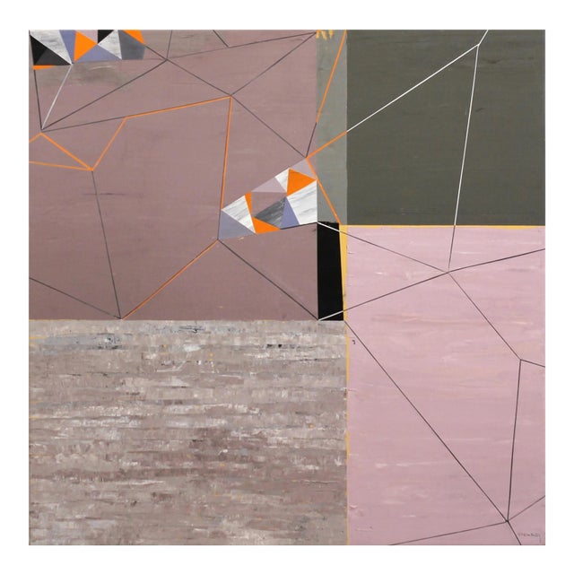 Displacement - Abstract Geometric Modern Layered Original Artwork by Heny Steinberg For Sale