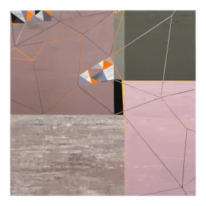 Displacement - Abstract Geometric Modern Layered Original Artwork by Heny Steinberg