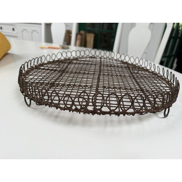 Antique Woven Wire Tray For Sale - Image 4 of 11