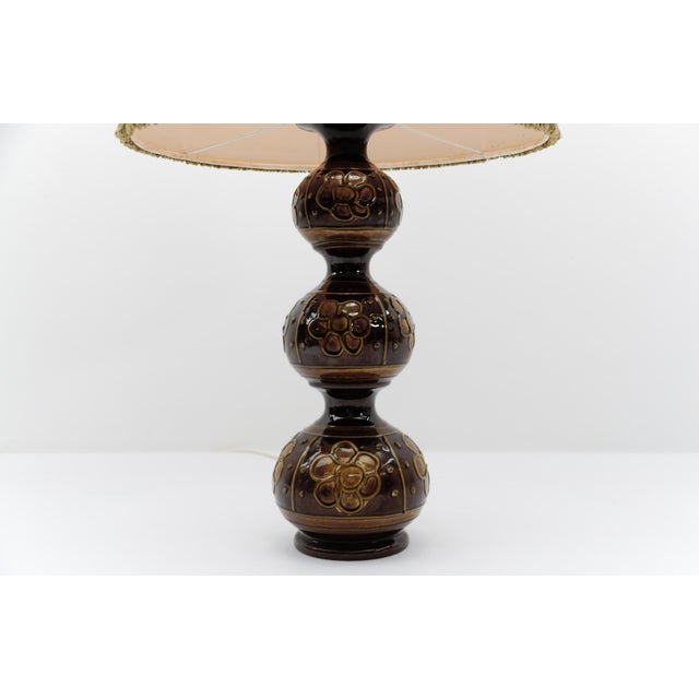 1960s Green Ceramic Table Lamp Base from Kaiser Leuchten, Germany, 1960s For Sale - Image 5 of 7
