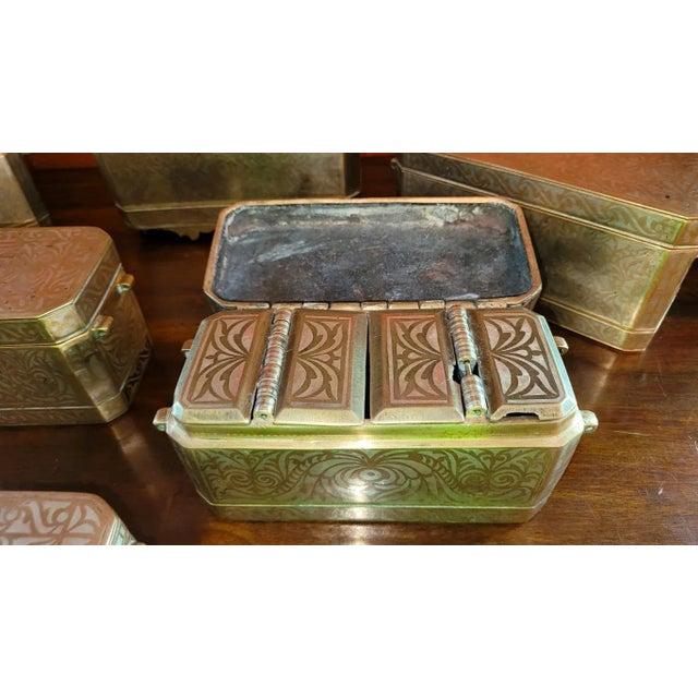 Set of 6 Mindanao Brass Silver Betel Boxes, Philippines For Sale - Image 10 of 13