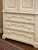 Vintage Distressed Solid Wood Armoire With Carved Laurel Details For Sale - Image 4 of 7