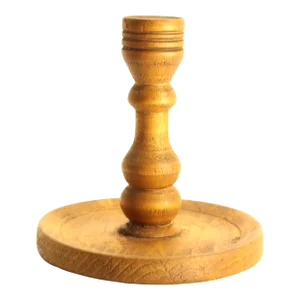 20th Century Scandinavian Turned Pine Wood Treen Ware Candlestick