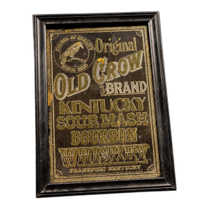Pre-Prohibition Old Crow Whiskey Gold Leaf Rog Advertising Sign