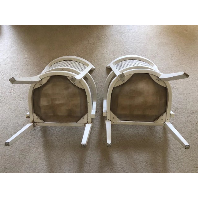 Vintage Mid Century Modern Wicker Cane Armchairs- a Pair, Part of a Set For Sale In West Palm - Image 6 of 7