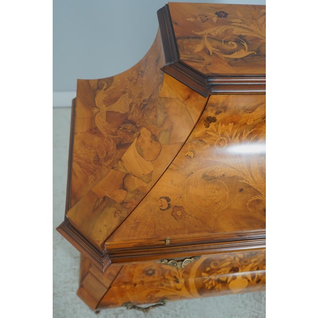 Italian Highly Inlaid Olivewood Fall Front Desk For Sale - Image 13 of 18