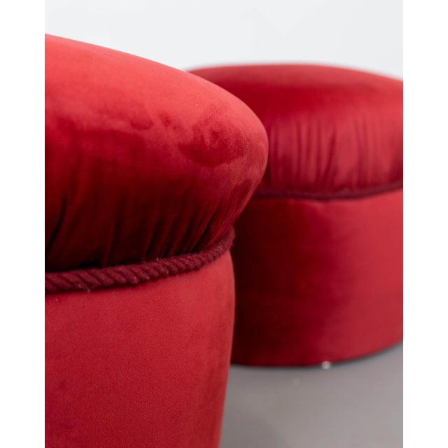 Mid-Century Modern Pouf Stool, 1950s For Sale - Image 3 of 4