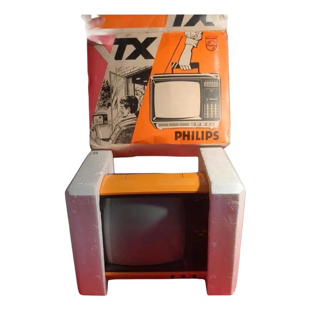 Space Age TX 711 Television Portable in Orange, 1973 For Sale
