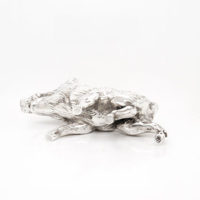 Vintage Sterling Silver Figural Boar Figurine For Sale - Image 9 of 11