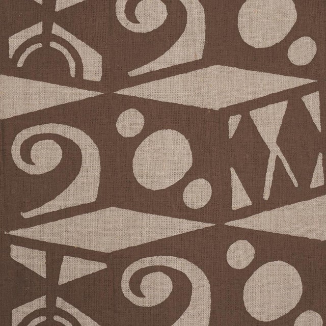 Traditional Schumacher Tarot Hand Block Fabric In Brown For Sale - Image 3 of 5