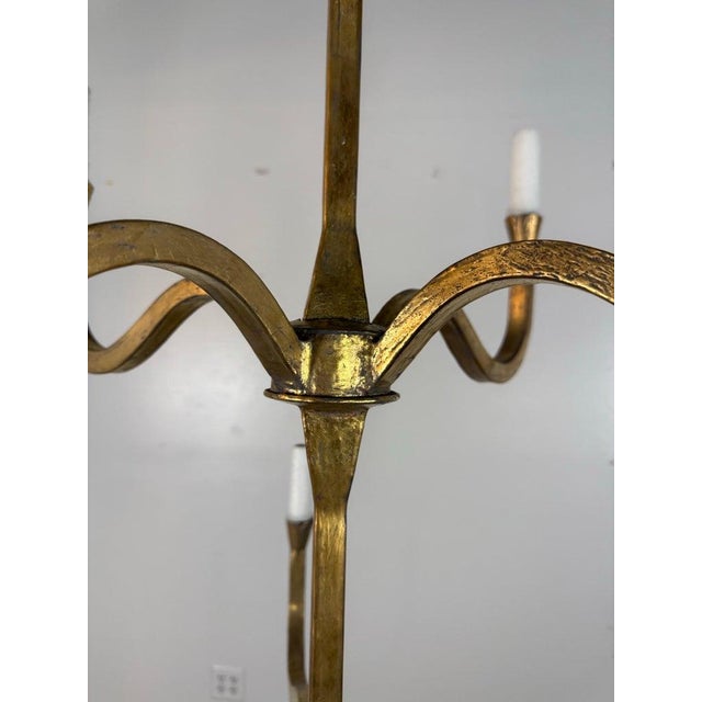 Metal Gilt Metal Leaf Chandelier by Miamar Home For Sale - Image 7 of 11