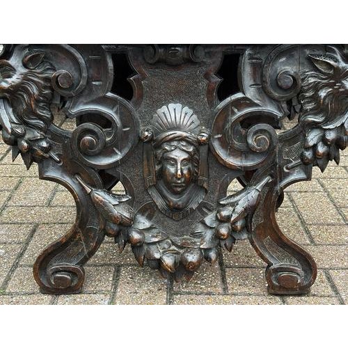 Victorian Italian Carved Walnut Side Table For Sale - Image 9 of 14