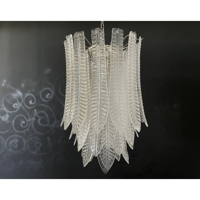 Beautiful and huge Italian Murano Chandelier composed of 41 splendid transparent glasses that give a very elegant look....
