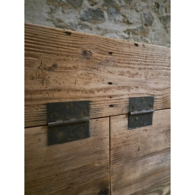 Antique French Industrial Pine Storage Bench, 1890s For Sale - Image 18 of 18