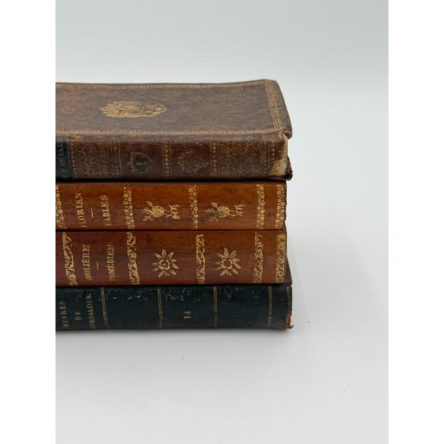 Late 19th Century French Leather Book Liquor Tantalus with box - 7 pcs For Sale - Image 4 of 14