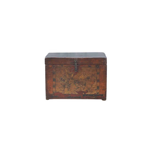Chinese Antique Chinese Painted Chest For Sale - Image 3 of 5
