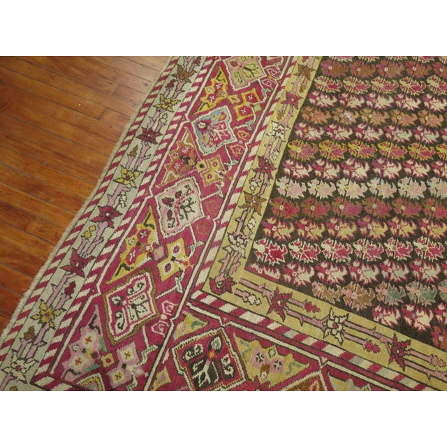 Zabihi Collection Colorful Antique Turkish Ghiordes 19th Century Rug - 12'8" x 16'10" For Sale - Image 10 of 12