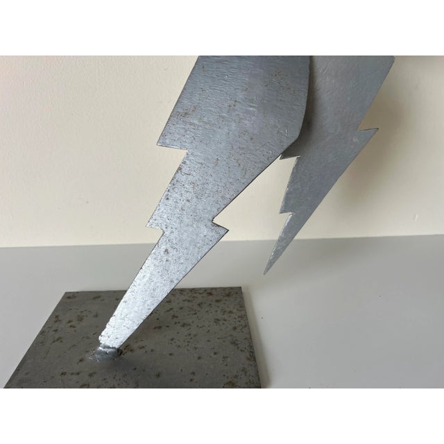 Vintage Metal Football Player Art Sculpture For Sale - Image 11 of 13