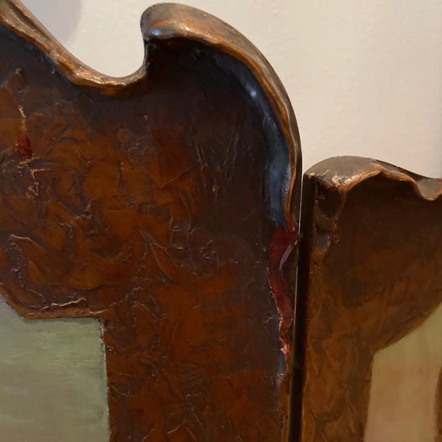 English Early 20th Century Antique Arts & Crafts Firescreen Original Painting of a Ship For Sale - Image 3 of 6