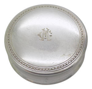 Vintage Italian Handmade Genuine Silver Rounded Pill Snuff Trinket Box, 1970s