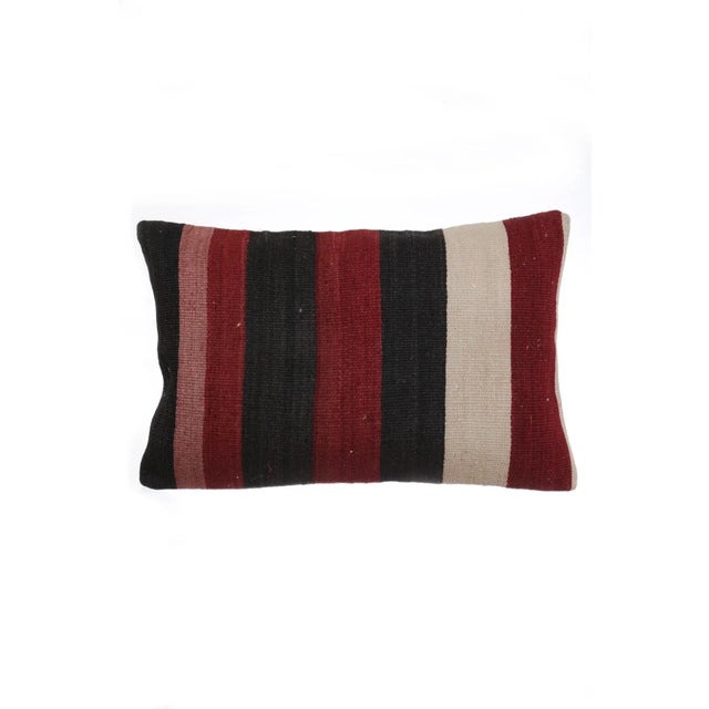 Red & Black Kilim Pillow For Sale - Image 4 of 4