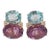 Christina Addison Large Gum Drop Earring With Blue Topaz and Amethyst and Diamonds - a Pair For Sale