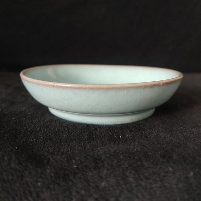 Art Deco Chinese Ceramic Bowl,Ru Ware Celadon Glaze Porcelain Bowl For Sale - Image 3 of 9