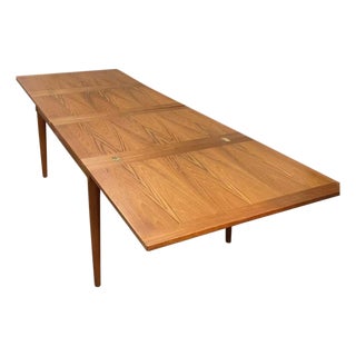 Late 20th Century Teak Danish Pullout Leaves Dining Table For Sale