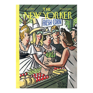1964 Vintage New Yorker Cover, August 8 (Peter Arno), Original New Yorker Magazine Cover, Summer, Farm Market