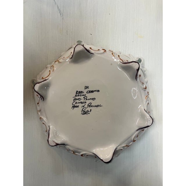 Coimbra Ceramic - Hand Painted Portuguese Fruit Basket 2 For Sale - Image 15 of 15