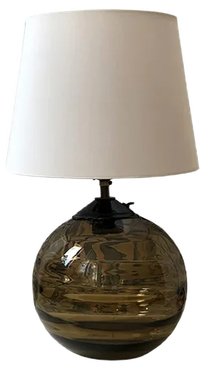 Art Deco Brown Smoked Glass Table Lamp, 1960s