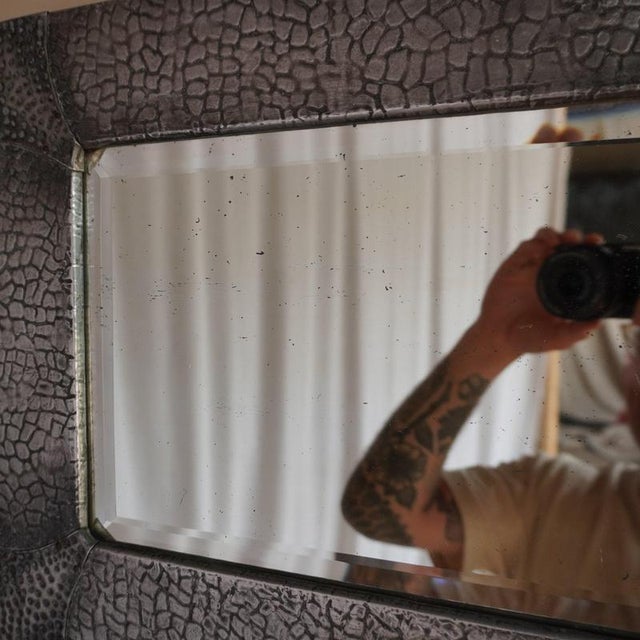 Vintage Embossed Pewter Mirror For Sale - Image 9 of 12