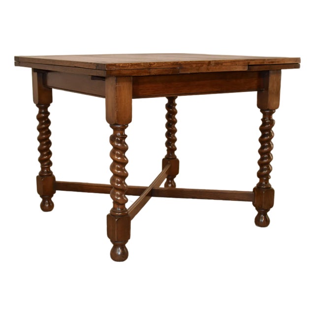 English Oak Draw Leaf Table, Circa 1900 For Sale