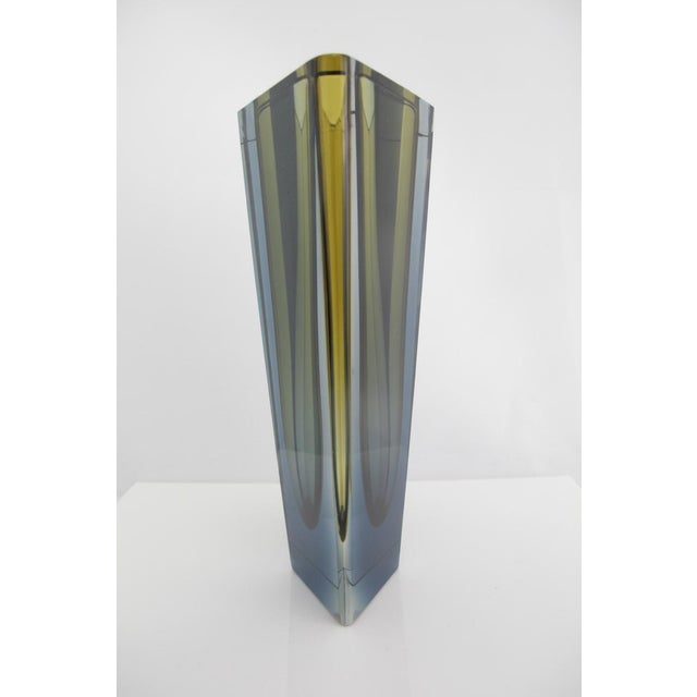 Kaj Franck Nuutajarvi Notsjo Prisma Tri-Color Art Glass MCM Diamond Vase For Sale - Image 13 of 18