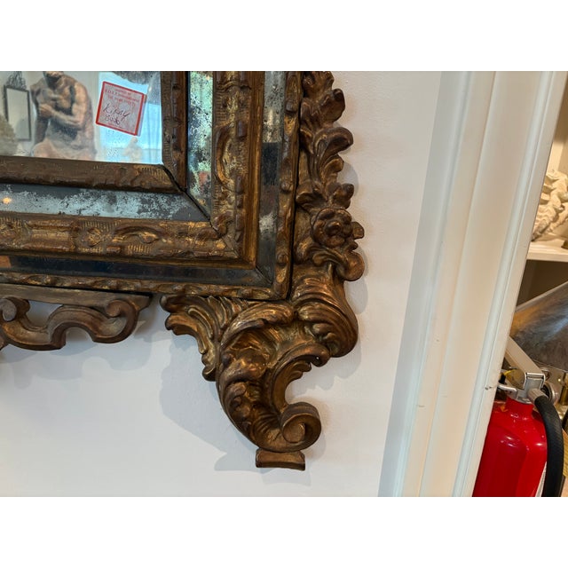 Rococo 18th Century Italian Baroque Giltwood Mirror For Sale - Image 3 of 14
