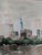 Late 20th Century Original Cityscape of Cleveland Ohio City Skyline Watercolor Painting For Sale - Image 5 of 7