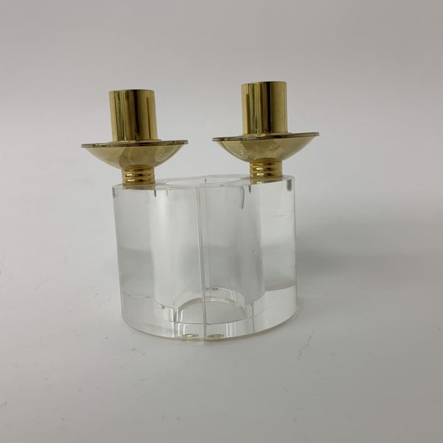 Acrylic Glass Candleholders, 1970s, Set of 2 For Sale - Image 9 of 18