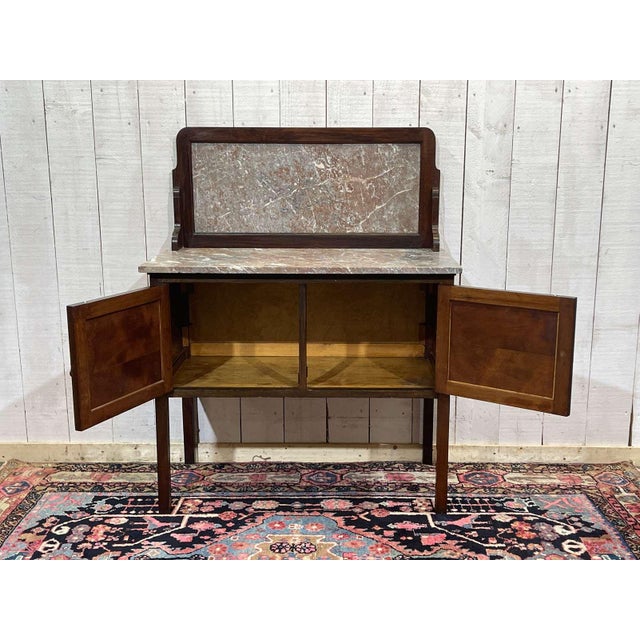 English Mahogany and Marble Bathroom Table For Sale - Image 3 of 14