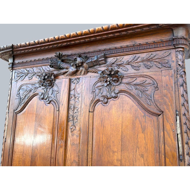 Late 19th Century Antique French Louis XV Armoire For Sale - Image 5 of 7